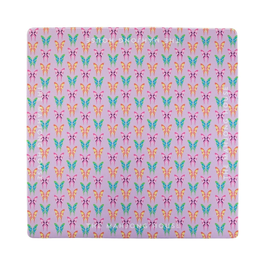 The Mahjong House Electric Blue Garden Double-Sided Mahjong Mat