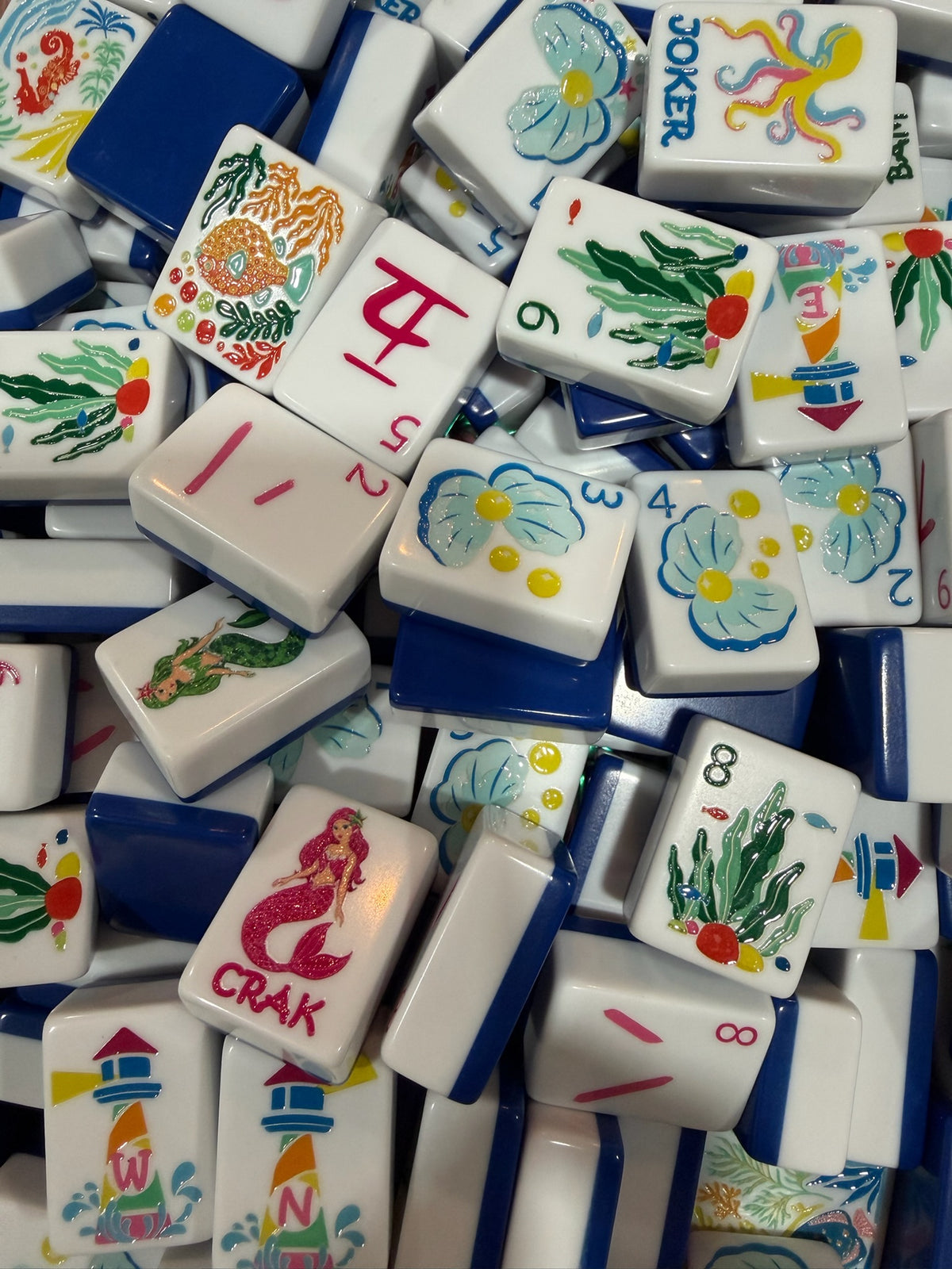 Ocean Themed American Mahjong Tile Set