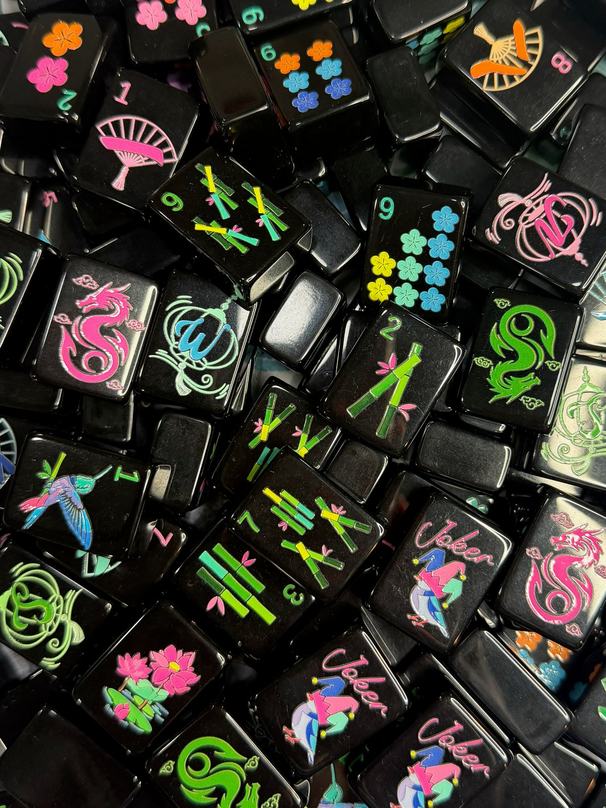 Amazon Midnight Blossom Mahjong Tiles