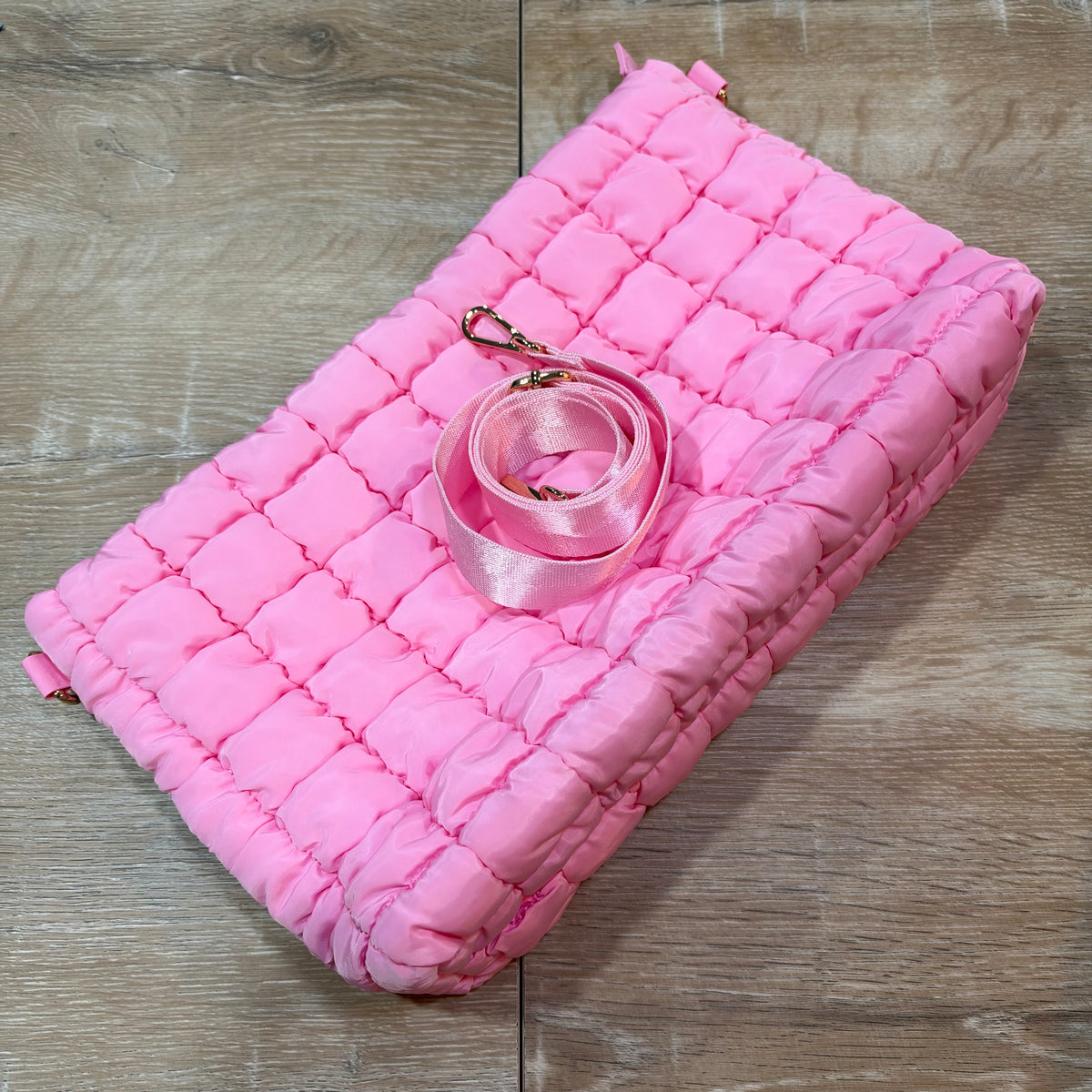 Peace Love Mahjong Pink Crossbody Travel Bag