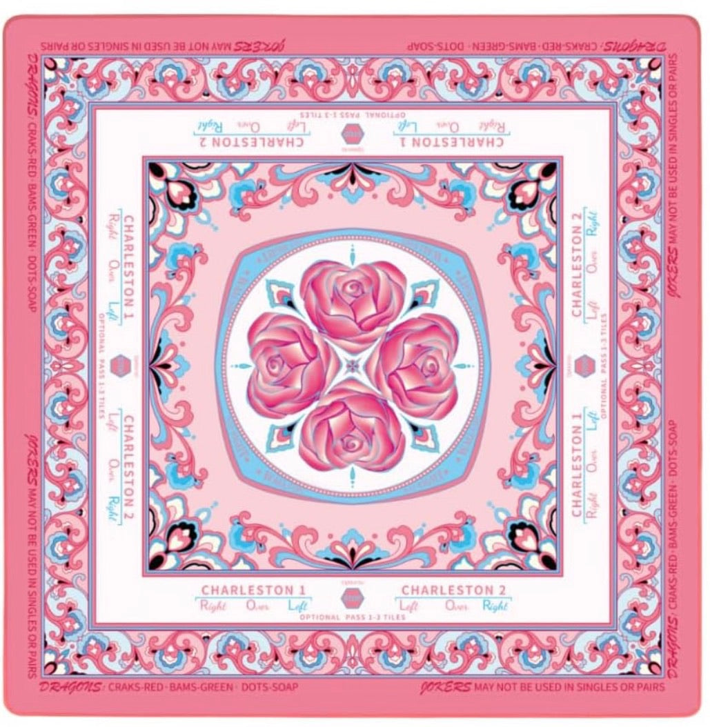 Amazon Pink Peony Mahjong Mat