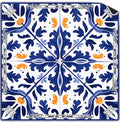 Amazon Mediterranean Blue & Orange Mahjong Mat