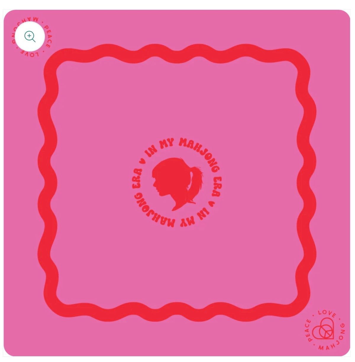 Peace Love Mahjong Lover Era Pink Mat