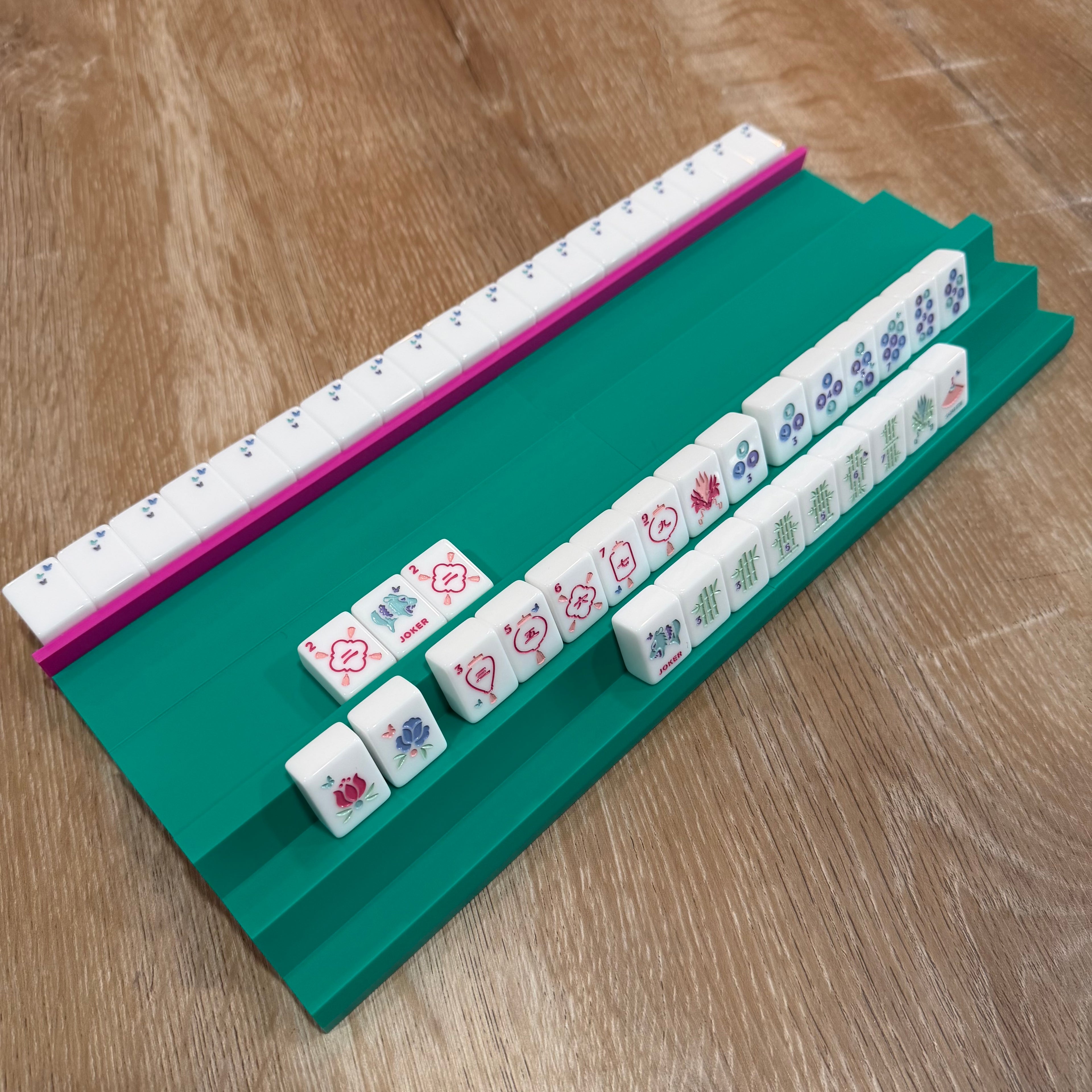 Travel Two-Player Mahjong Double Rack - Set of 2