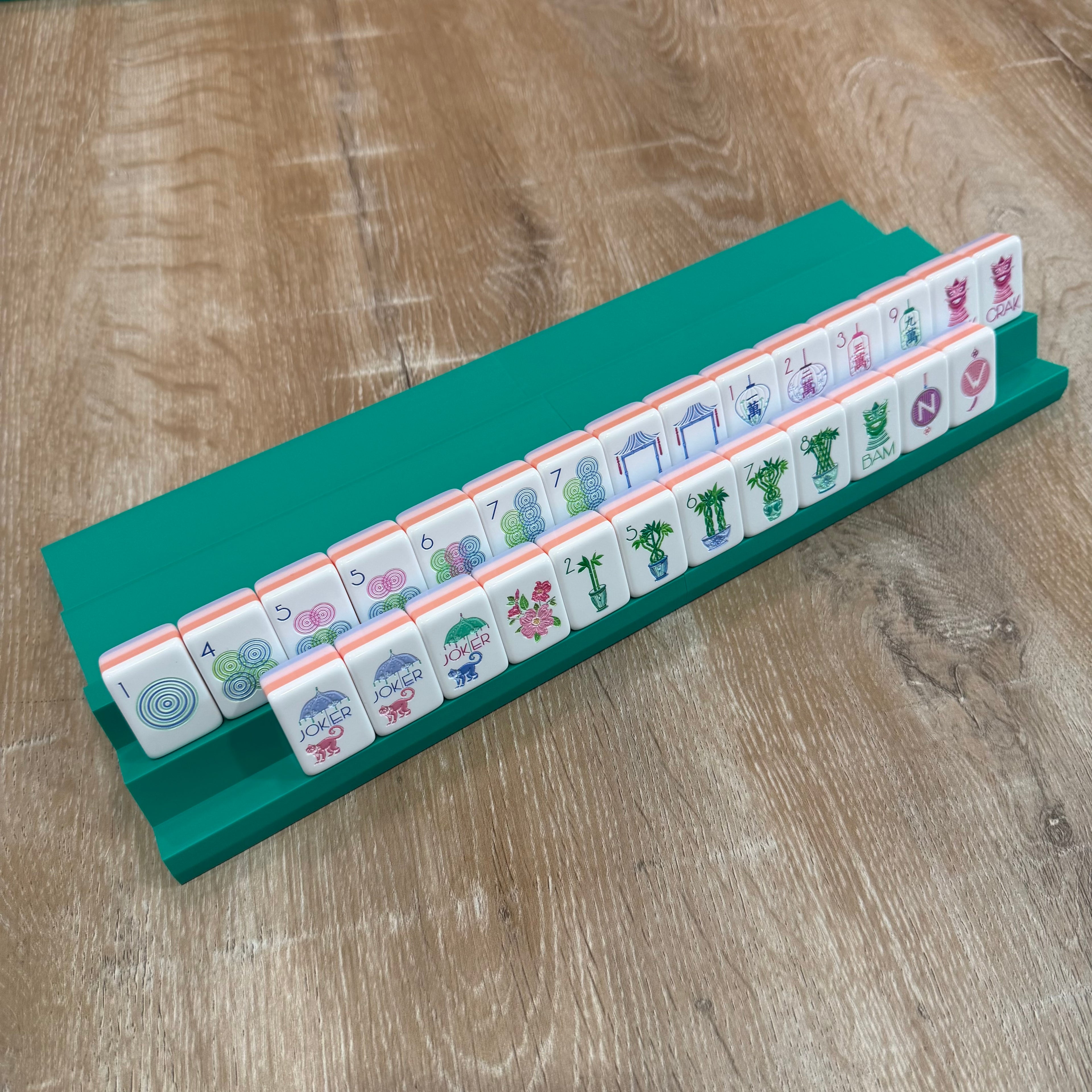 Travel Two-Player Mahjong Double Rack - Set of 2