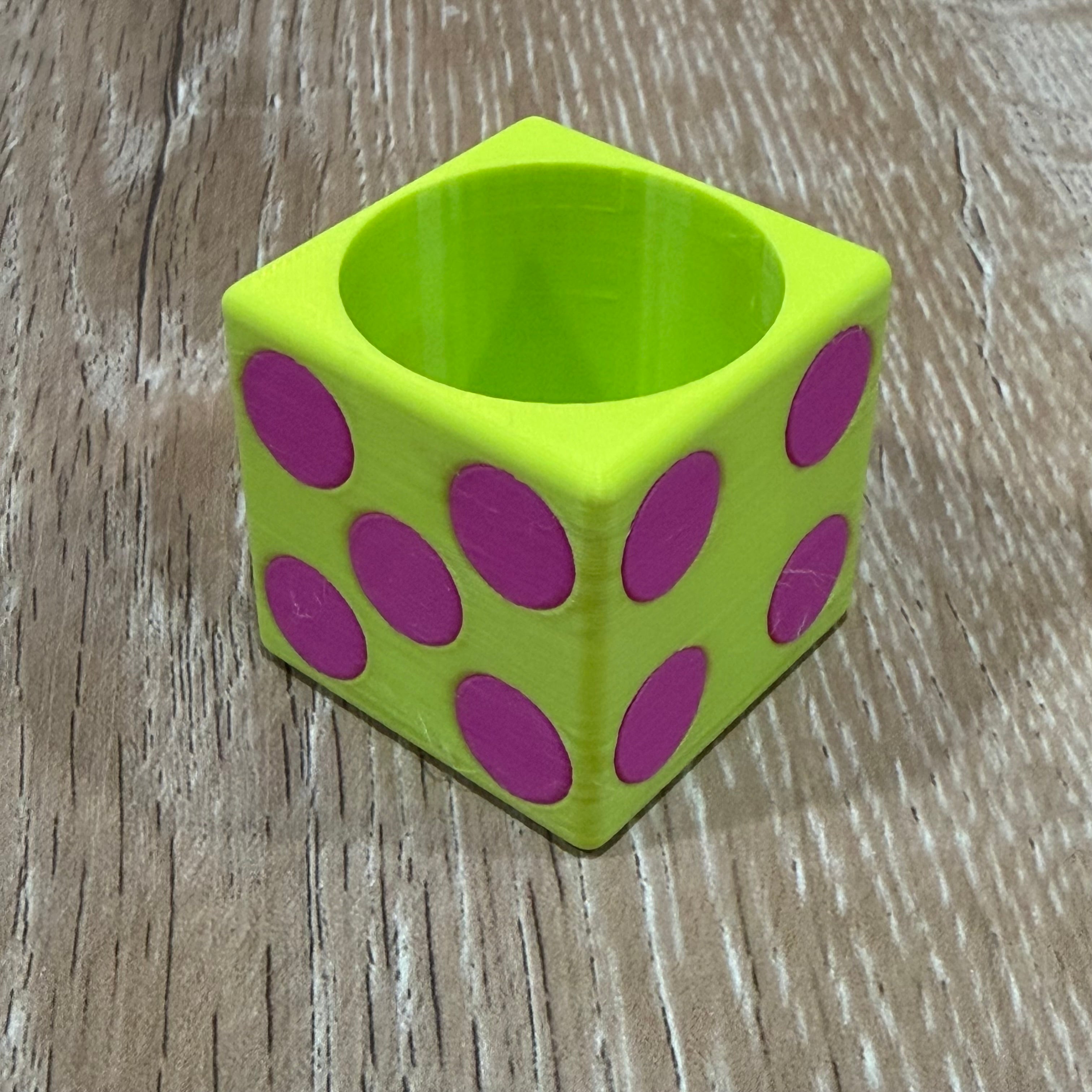 Chartreuse and Magenta Die Dice Dish