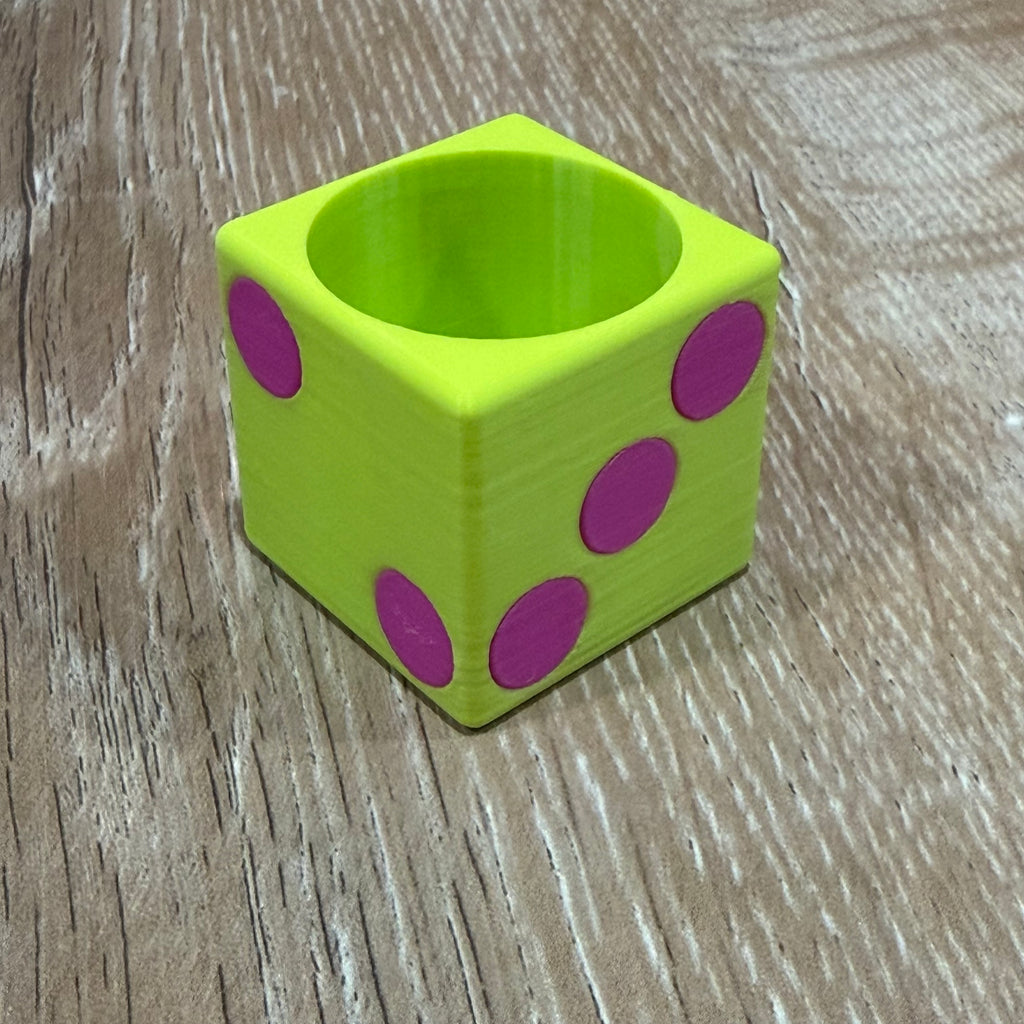 Chartreuse and Magenta Die Dice Dish