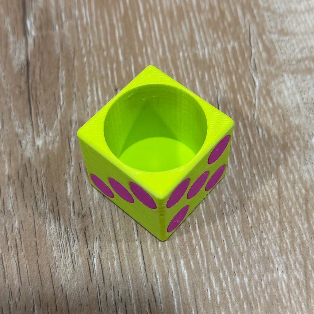 Chartreuse and Magenta Die Dice Dish