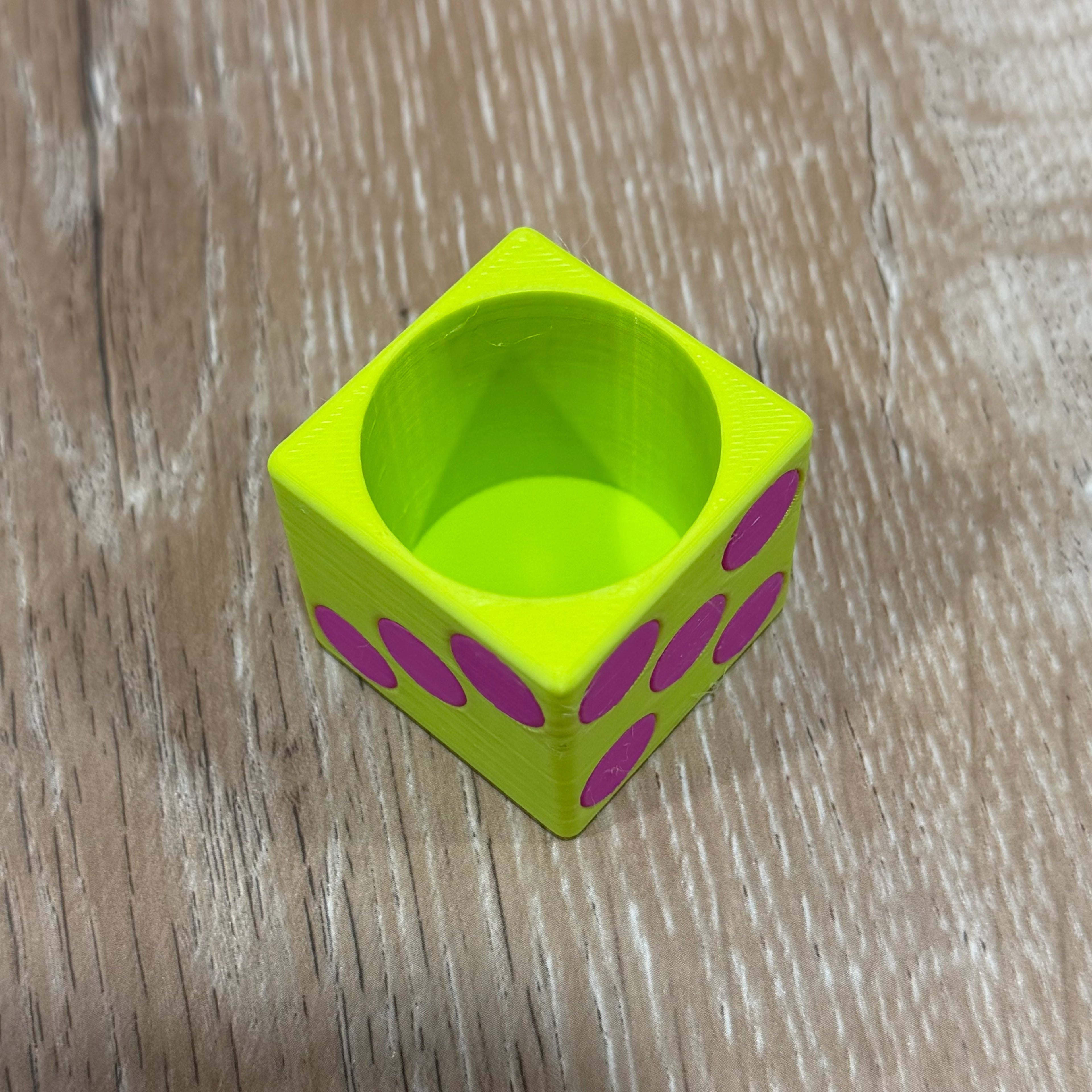Chartreuse and Magenta Die Dice Dish